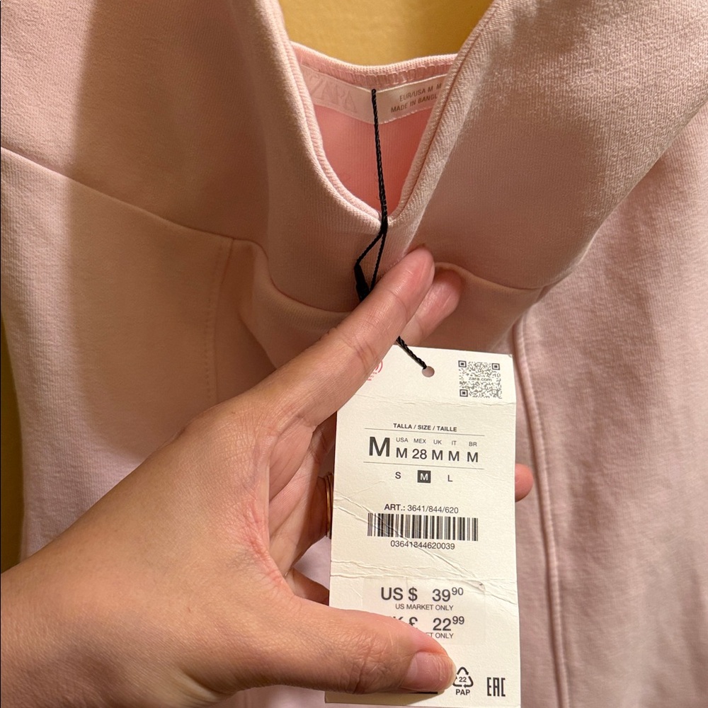 Zara Soft Pink Halter Fit & Flare Mini Dress - Picture 4 of 4